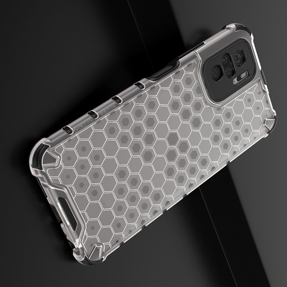 Honeycomb Противоударный Защитный Силиконовый Чехол для Телефона TPU для Xiaomi Redmi Note 10 Серый