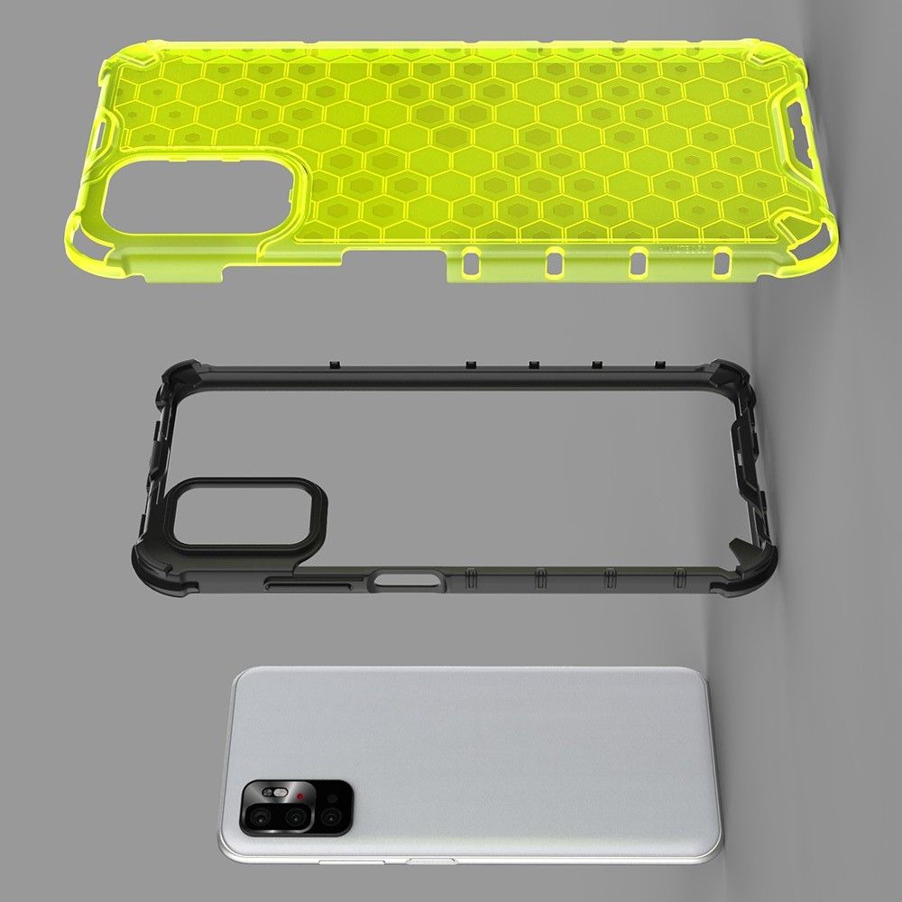 Honeycomb Противоударный Защитный Силиконовый Чехол для Телефона TPU для Xiaomi Redmi Note 10T / POCO M3 PRO Серый
