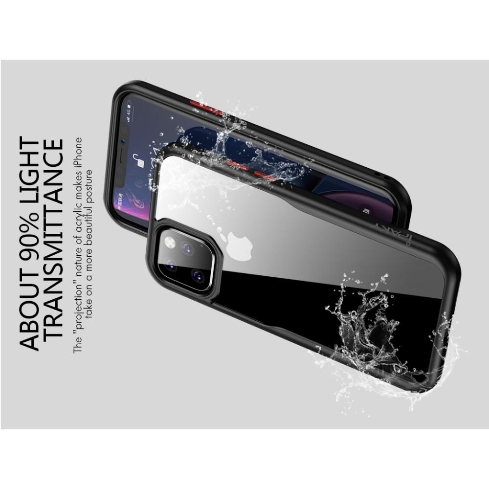 IPAKY Противоударный прозрачный пластиковый кейс с силиконовым бампером для iPhone 11 Черный