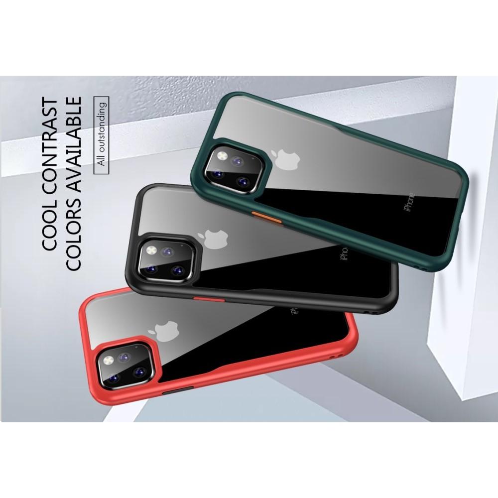 IPAKY Противоударный прозрачный пластиковый кейс с силиконовым бампером для iPhone 11 Pro Зеленый