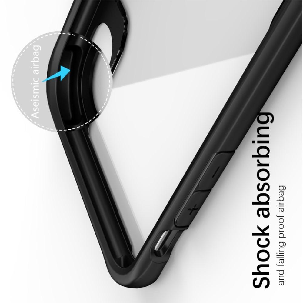 IPAKY Противоударный прозрачный пластиковый кейс с силиконовым бампером для iPhone XR Черный
