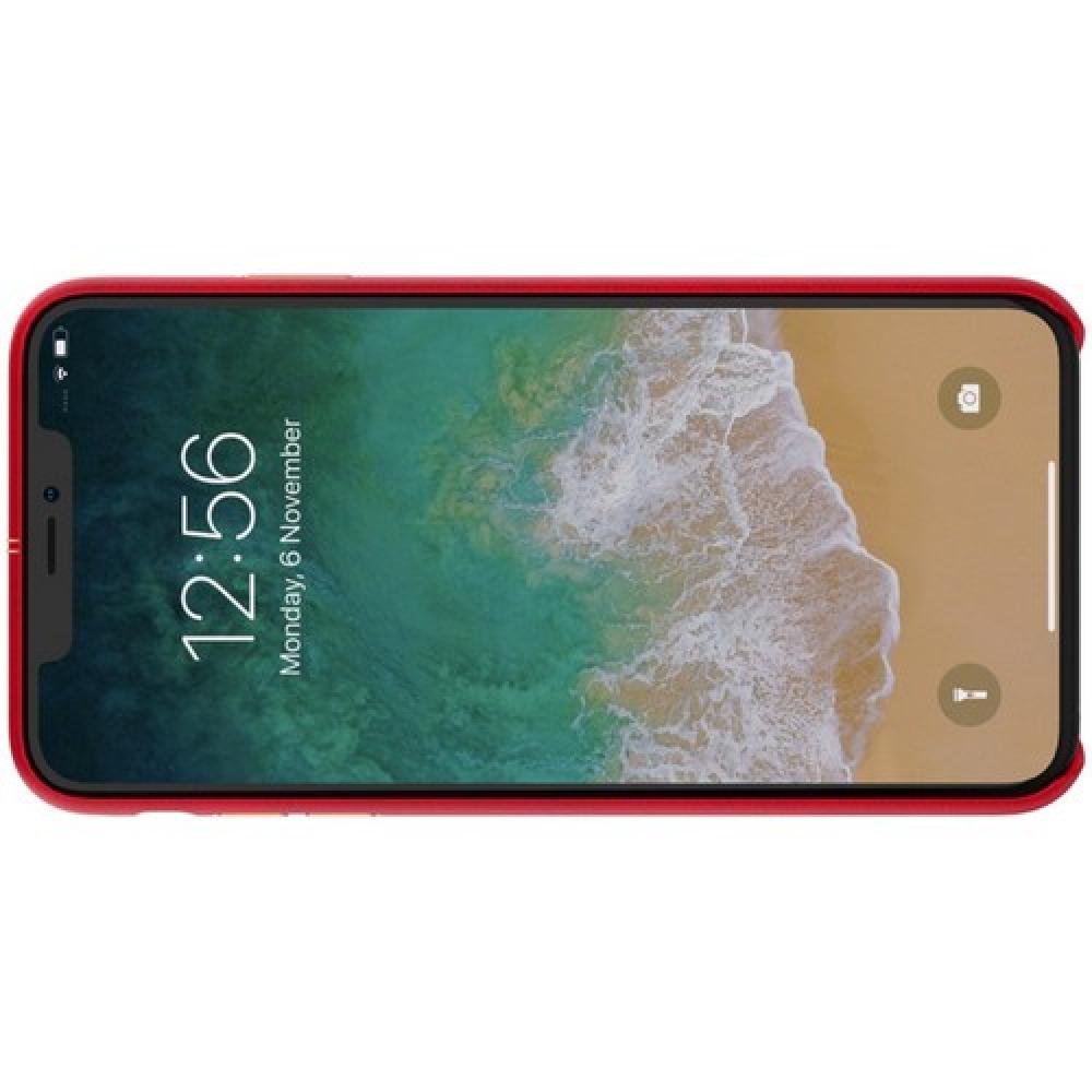 Кейс накладка NILLKIN Englon искусственно кожаный чехол для iPhone XS Красный