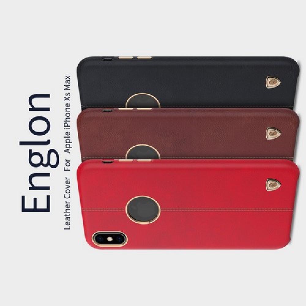 Кейс накладка NILLKIN Englon искусственно кожаный чехол для iPhone XS Max Красный
