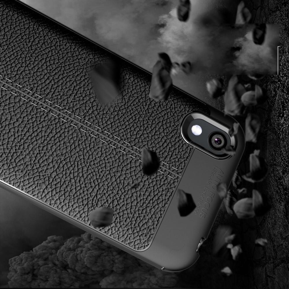 Litchi Grain Leather Силиконовый Накладка Чехол для Huawei Honor 8S / Y5 2019 с Текстурой Кожа Коралловый