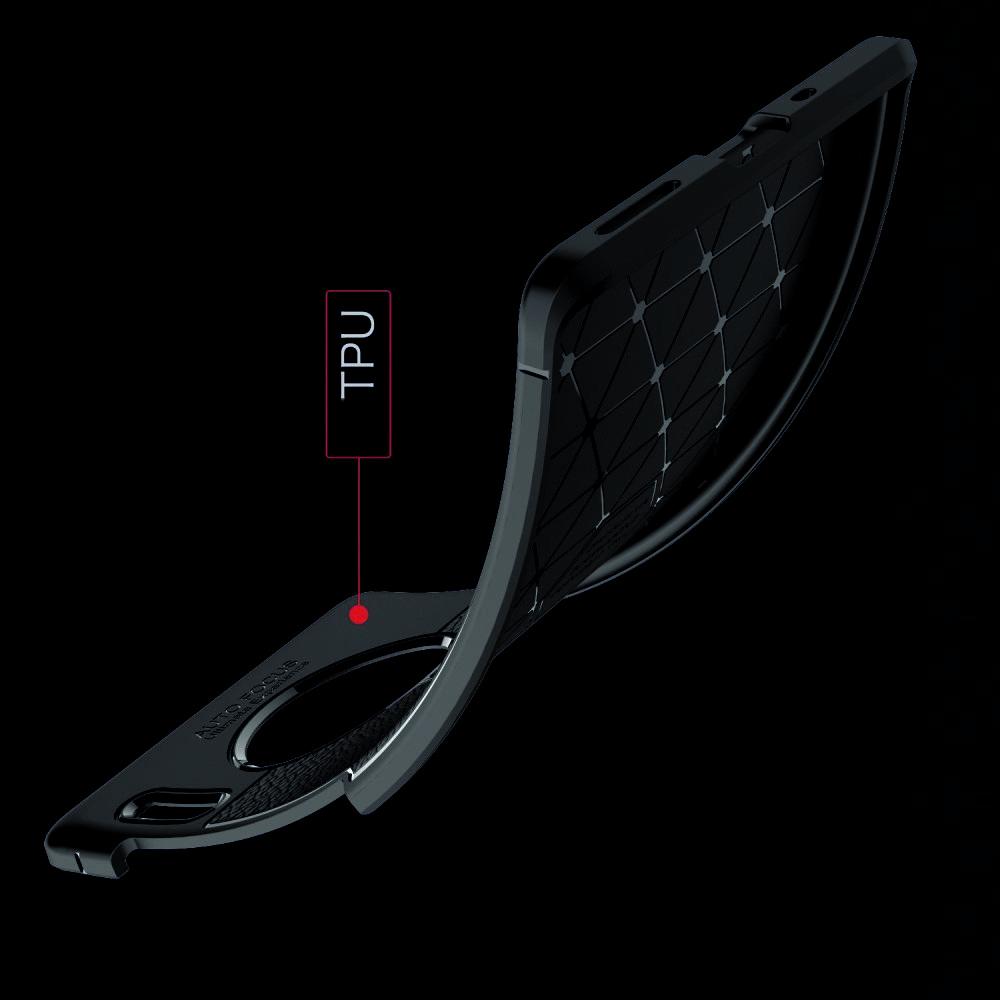 Litchi Grain Leather Силиконовый Накладка Чехол для Huawei Mate 30 Pro с Текстурой Кожа Черный