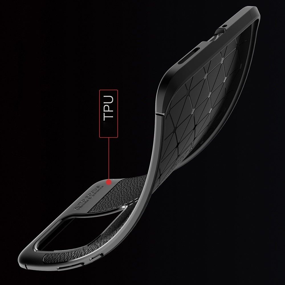 Litchi Grain Leather Силиконовый Накладка Чехол для Huawei P40 Pro+ / Pro Plus с Текстурой Кожа Синий