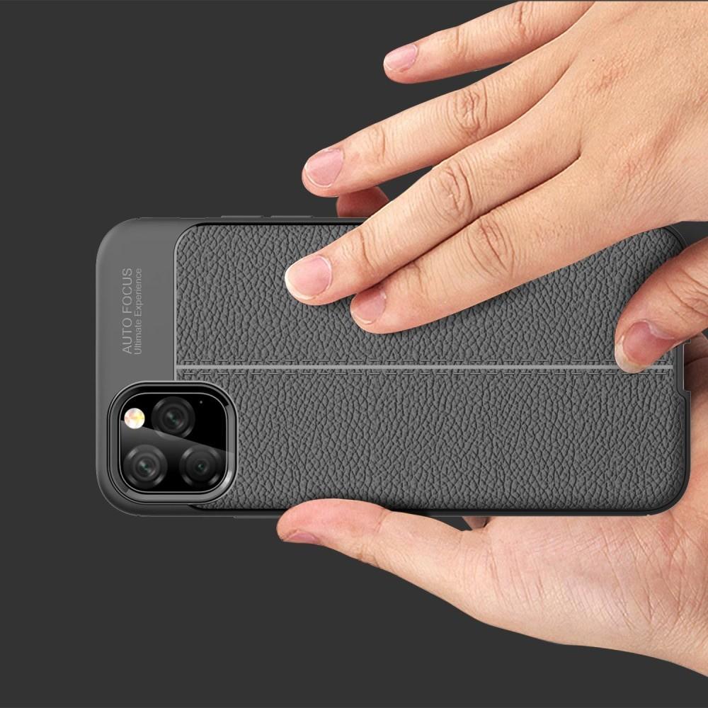 Litchi Grain Leather Силиконовый Накладка Чехол для iPhone 11 Pro Max с Текстурой Кожа Коралловый