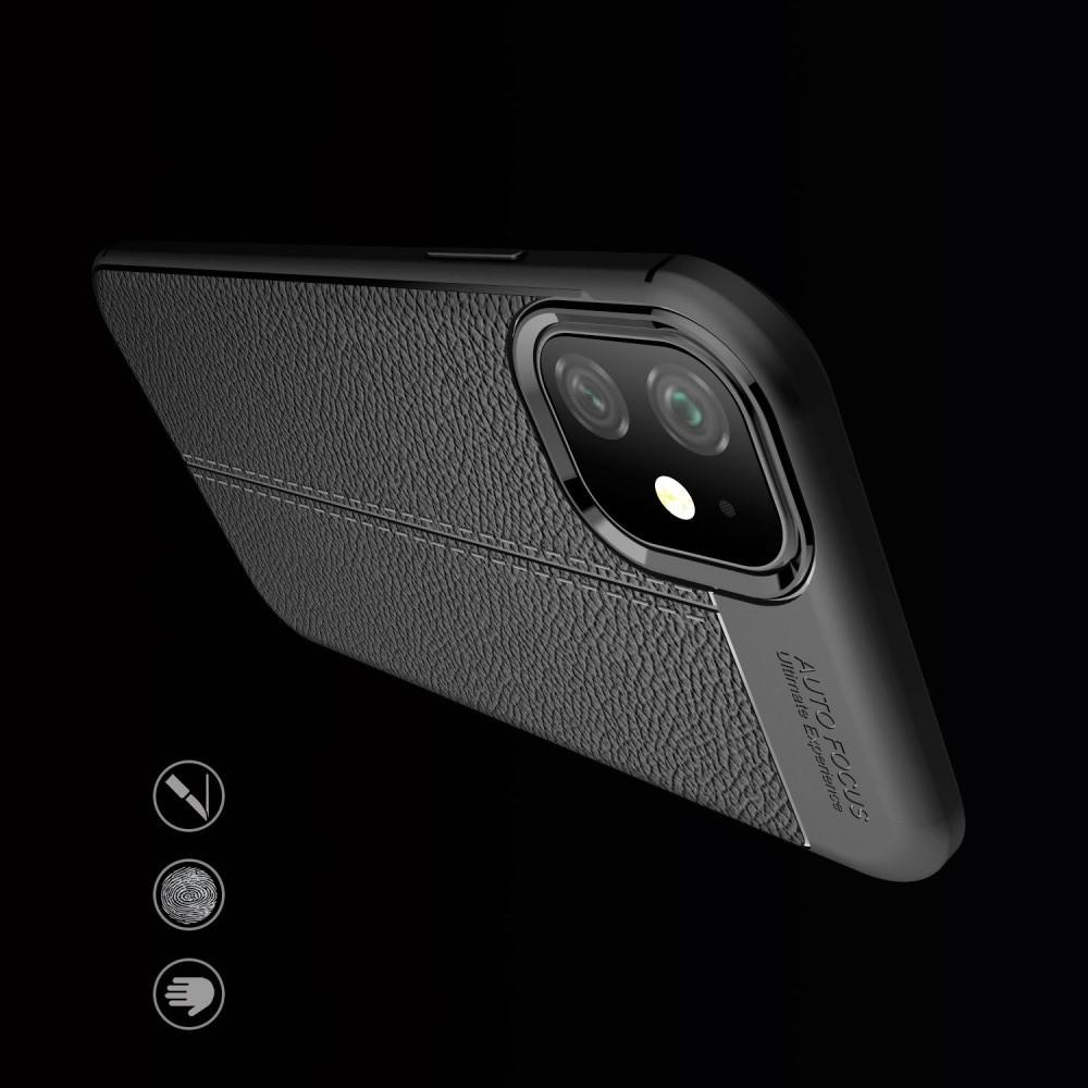 Litchi Grain Leather Силиконовый Накладка Чехол для iPhone 11 с Текстурой Кожа Черный