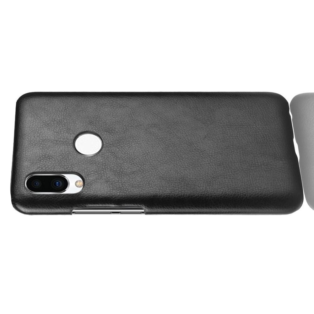 Litchi Grain Leather Силиконовый Накладка Чехол для Meizu Note 9 с Текстурой Кожа Черный
