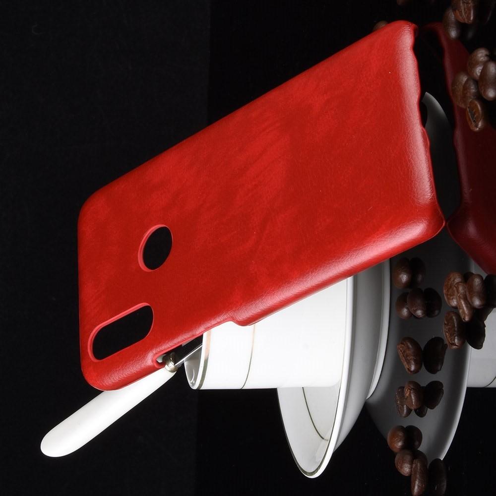 Litchi Grain Leather Силиконовый Накладка Чехол для Meizu Note 9 с Текстурой Кожа Красный