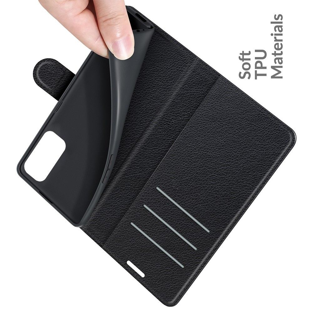 Litchi Grain Leather Силиконовый Накладка Чехол для OnePlus Nord 2 5G с Текстурой Кожа Черный