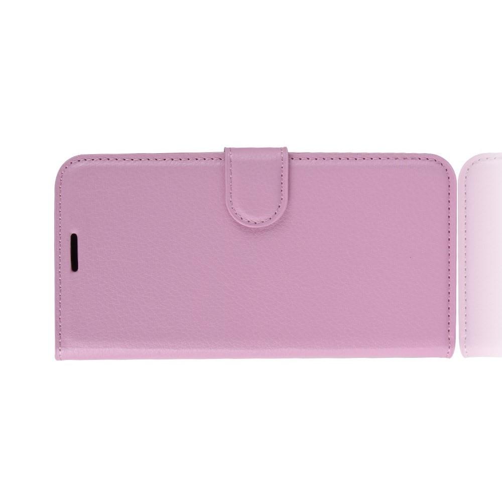 Litchi Grain Leather Силиконовый Накладка Чехол для Samsung Galaxy A10s с Текстурой Кожа Светло Розовый