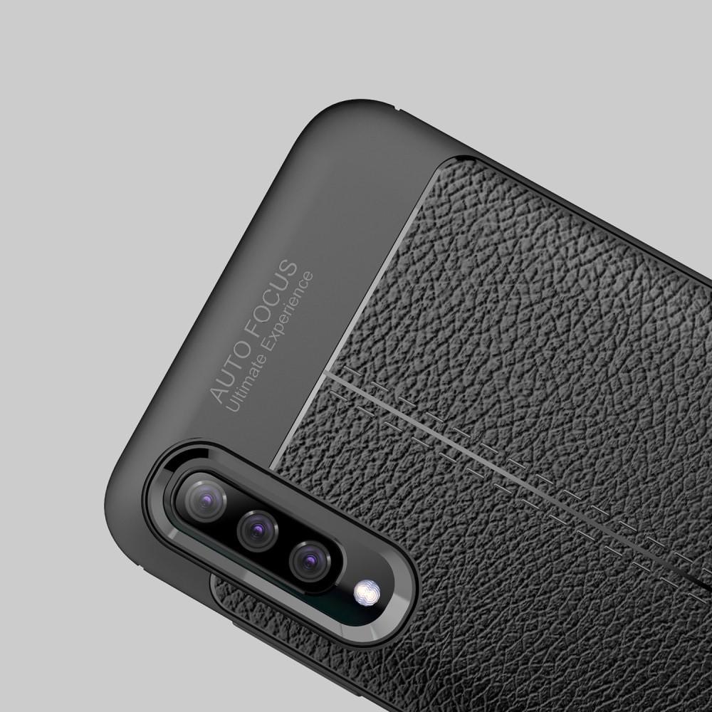 Litchi Grain Leather Силиконовый Накладка Чехол для Samsung Galaxy A70 с Текстурой Кожа Коралловый