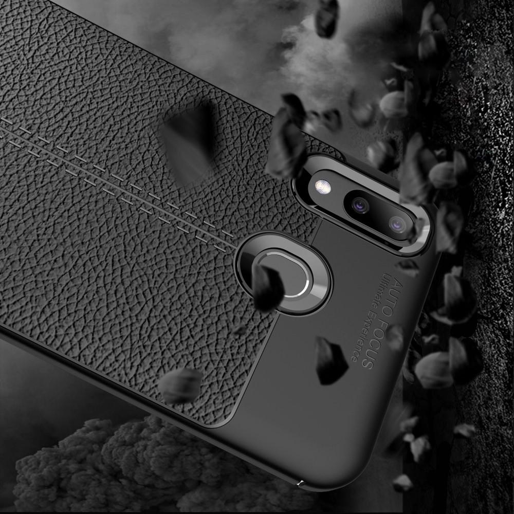 Litchi Grain Leather Силиконовый Накладка Чехол для Samsung Galaxy M20 с Текстурой Кожа Коралловый