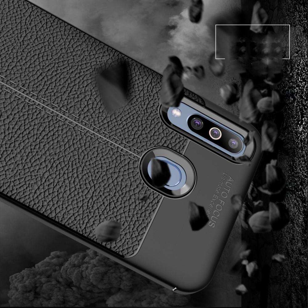 Litchi Grain Leather Силиконовый Накладка Чехол для Samsung Galaxy M30 с Текстурой Кожа Коралловый