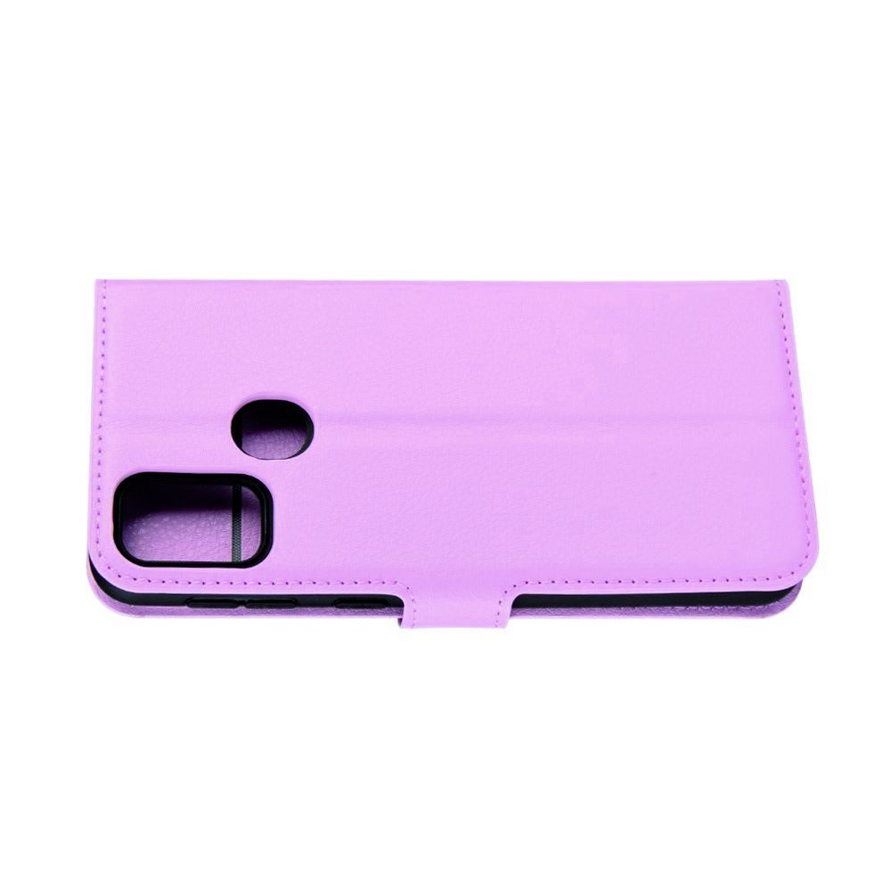 Litchi Grain Leather Силиконовый Накладка Чехол для Samsung Galaxy M30s с Текстурой Кожа Светло Розовый