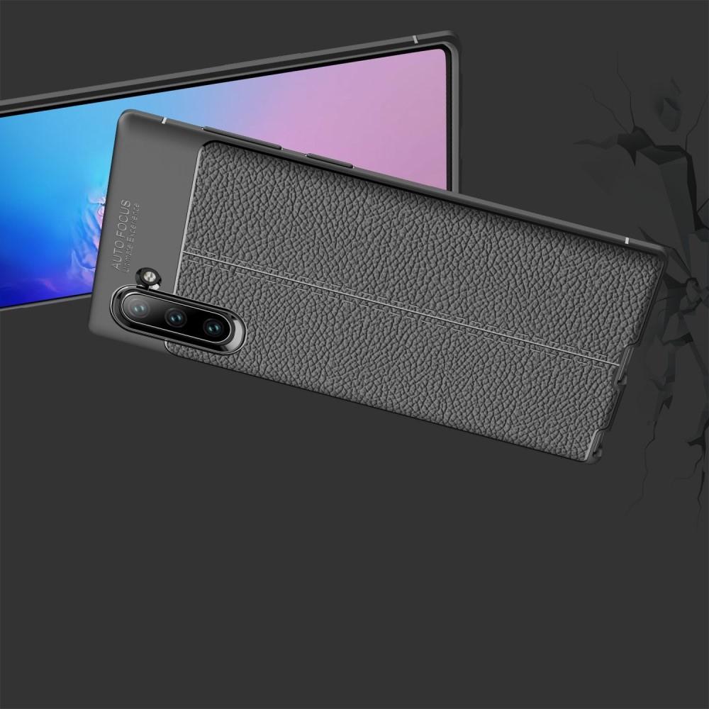 Litchi Grain Leather Силиконовый Накладка Чехол для Samsung Galaxy Note 10 с Текстурой Кожа Коралловый
