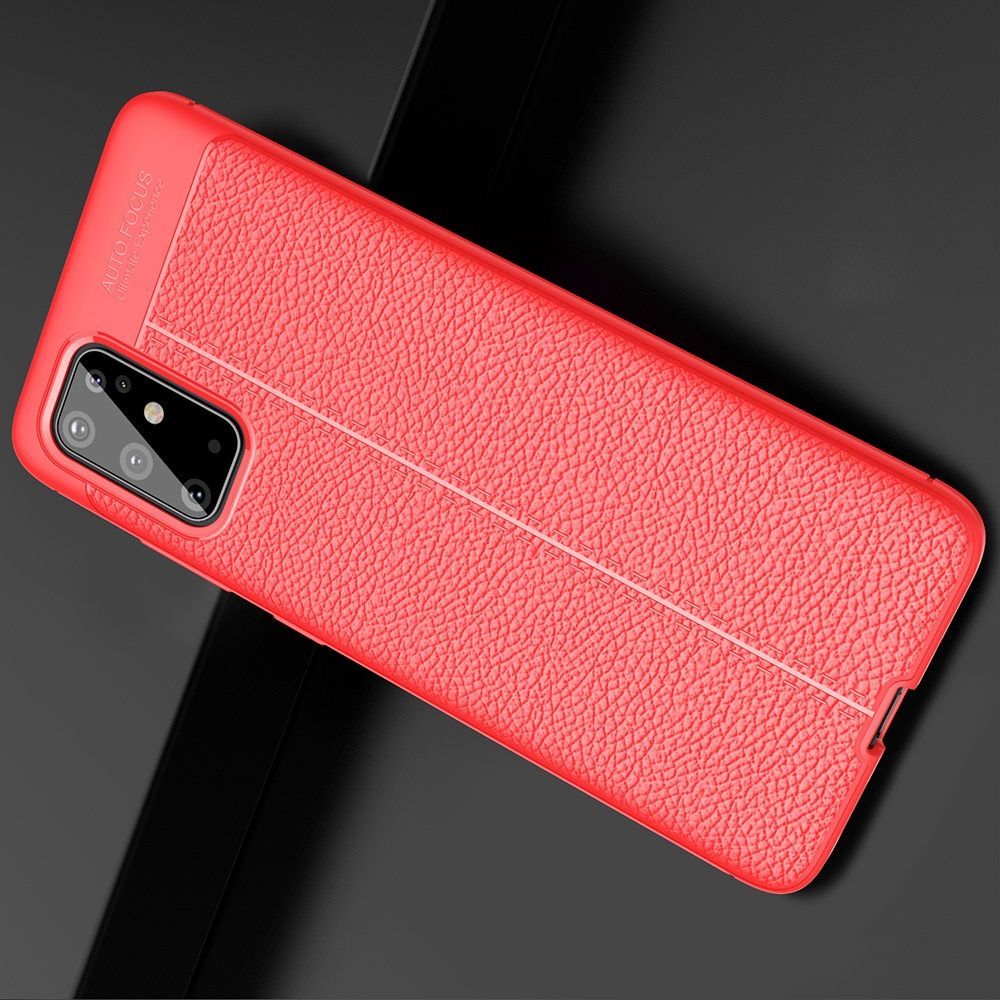 Litchi Grain Leather Силиконовый Накладка Чехол для Samsung Galaxy S20 Plus с Текстурой Кожа Черный