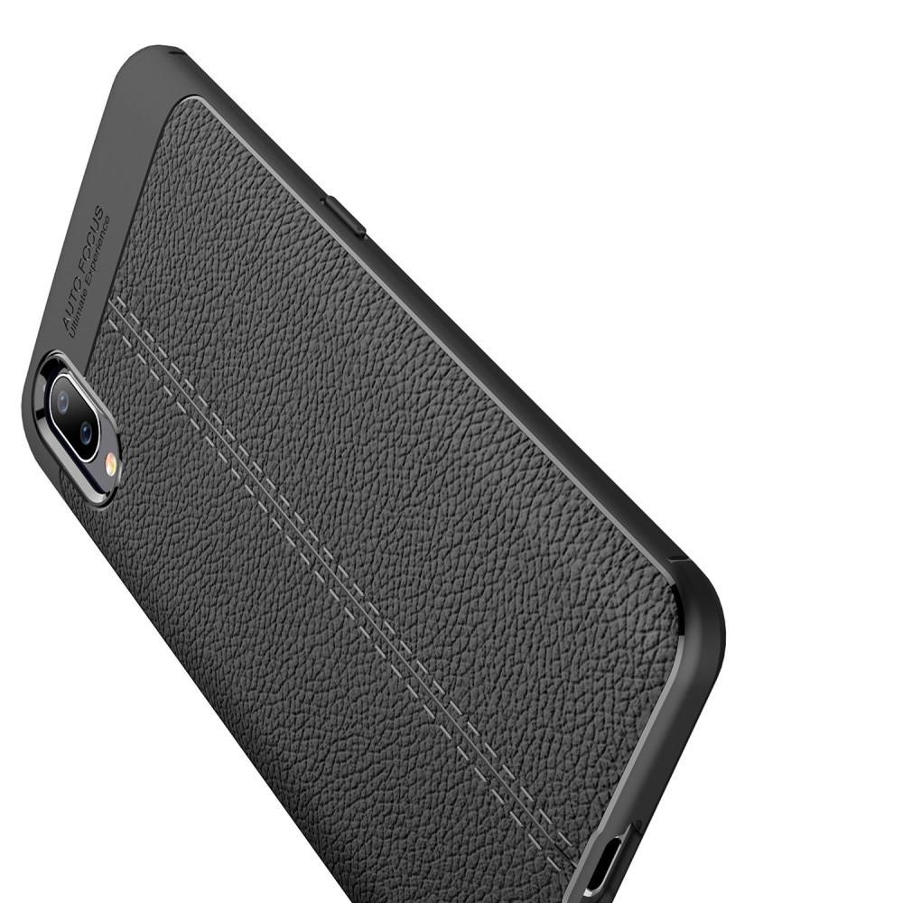 Litchi Grain Leather Силиконовый Накладка Чехол для Vivo NEX S с Текстурой Кожа Черный