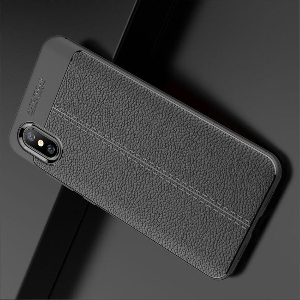 Litchi Grain Leather Силиконовый Накладка Чехол для Xiaomi Mi 8 Explorer с Текстурой Кожа Черный