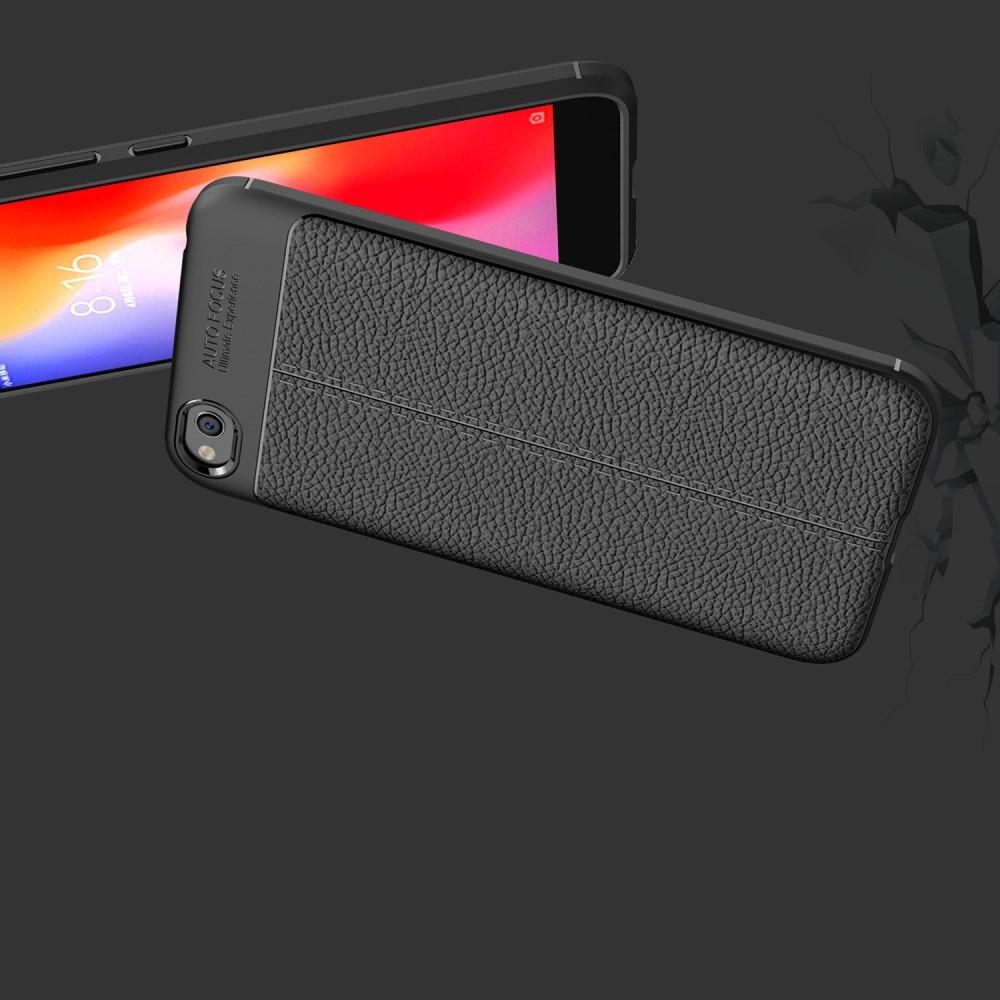 Litchi Grain Leather Силиконовый Накладка Чехол для Xiaomi Redmi Go с Текстурой Кожа Коралловый