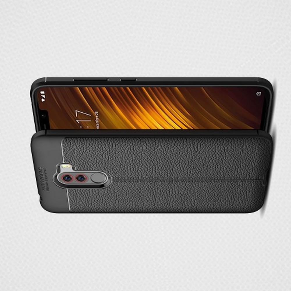 Litchi Grain Leather Силиконовый Накладка Чехол для Xiaomi Redmi Note 8 Pro с Текстурой Кожа Черный