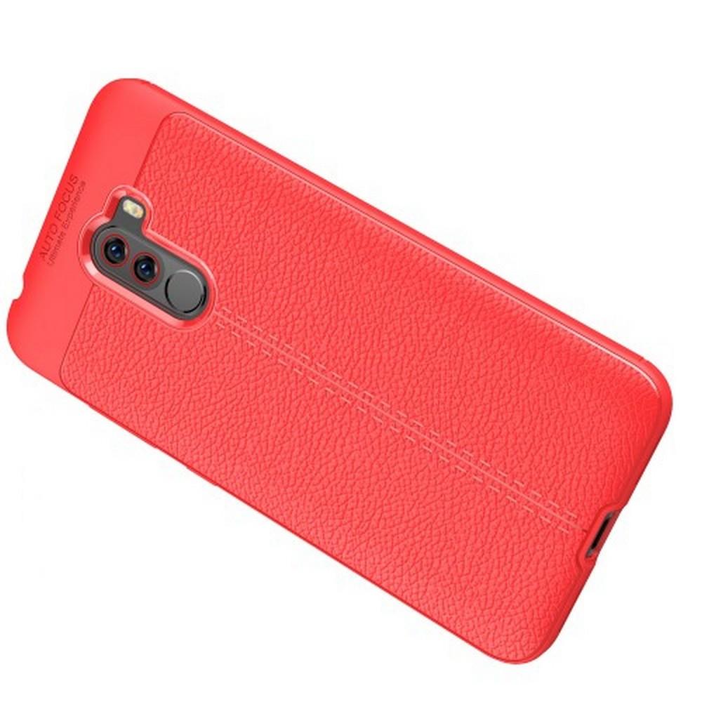 Litchi Grain Leather Силиконовый Накладка Чехол для Xiaomi Redmi Note 8 Pro с Текстурой Кожа Коралловый