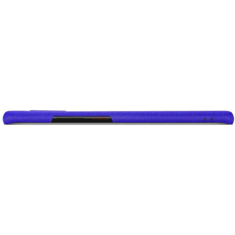 Матовый Пластиковый IMAK Finger чехол для Huawei Mate 20 Pro С Держателем Кольцом Подставкой Синий + Защитная пленка для экрана
