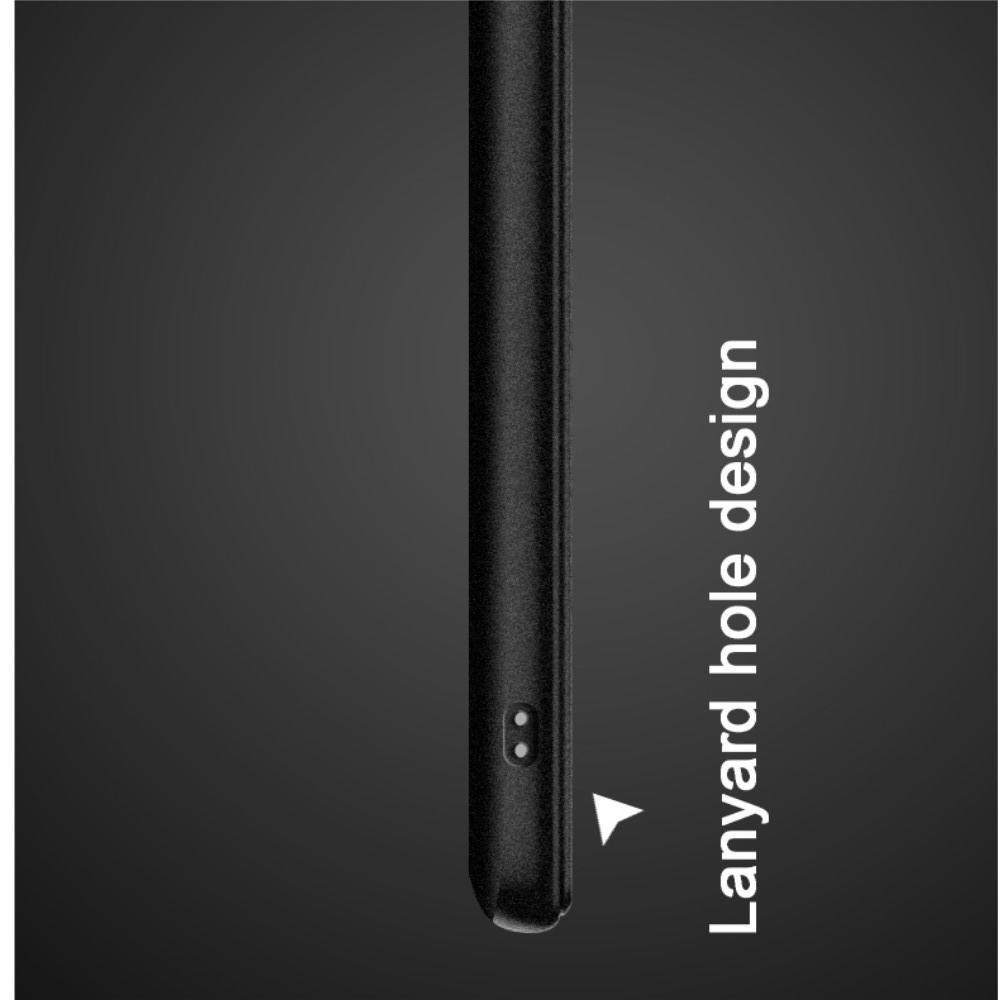 Матовый Пластиковый IMAK Finger чехол для Huawei Mate 20 Pro С Держателем Кольцом Подставкой Песочно-Черный + Защитная пленка для экрана