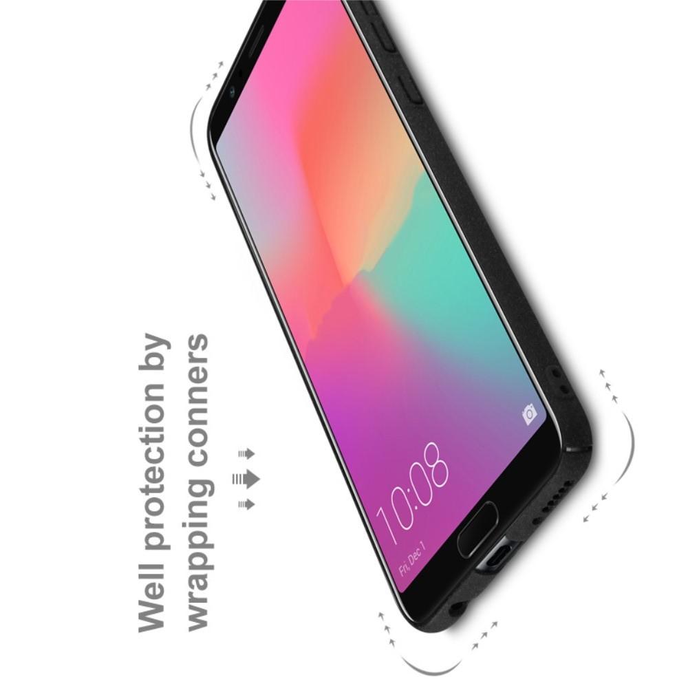 Матовый Пластиковый IMAK Finger чехол для Samsung Galaxy Note 10 С Держателем Кольцом Подставкой Песочно-Черный + Защитная пленка для экрана