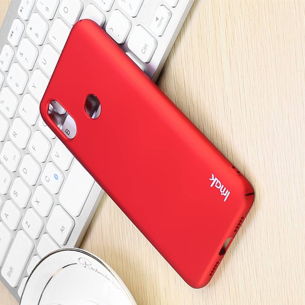 Пластиковый матовый кейс футляр IMAK Jazz чехол для Xiaomi Mi 8 Красный + Защитная пленка