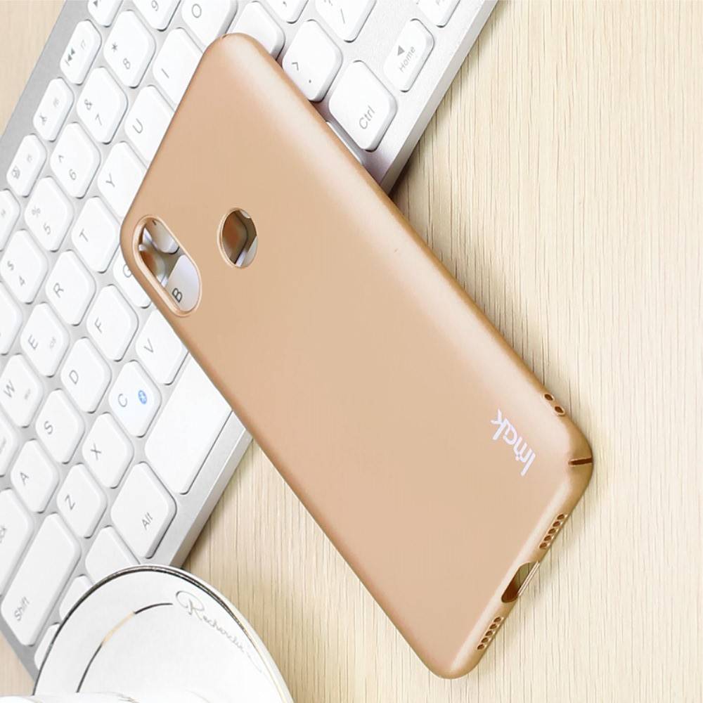 Пластиковый матовый кейс футляр IMAK Jazz чехол для Xiaomi Mi 8 Розовое Золото + Защитная пленка