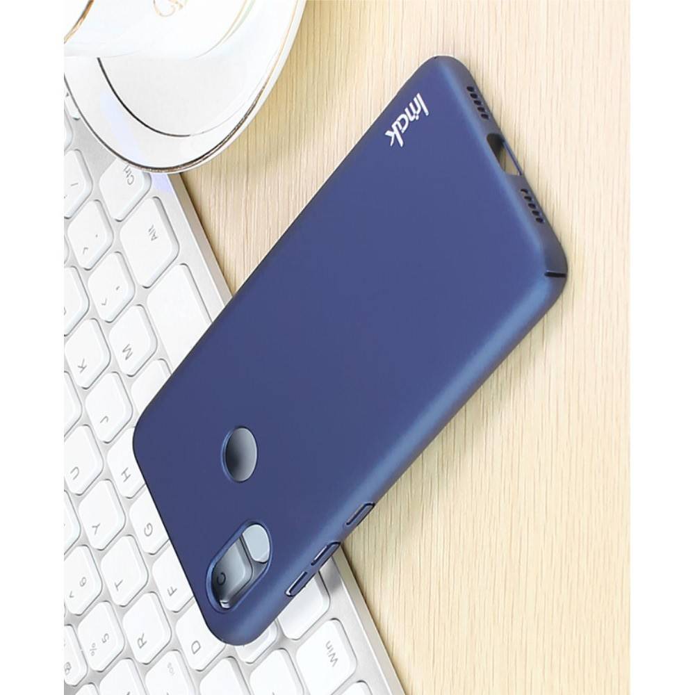Пластиковый матовый кейс футляр IMAK Jazz чехол для Xiaomi Mi 8 Синий + Защитная пленка