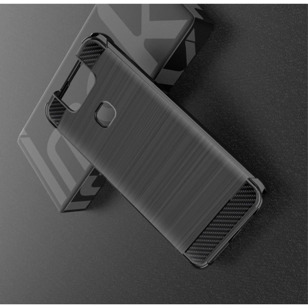 Матовый Силиконовый IMAK Vega Карбоновая Текстура Чехол c Противоударными Углами для Asus Zenfone 6 ZS630KL черный