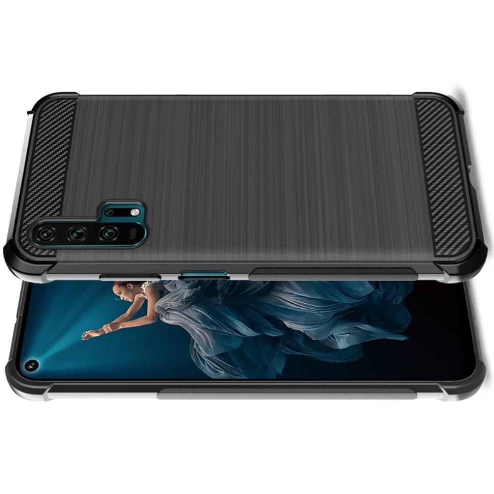Матовый Силиконовый IMAK Vega Карбоновая Текстура Чехол c Противоударными Углами для Huawei Honor 20 Pro черный
