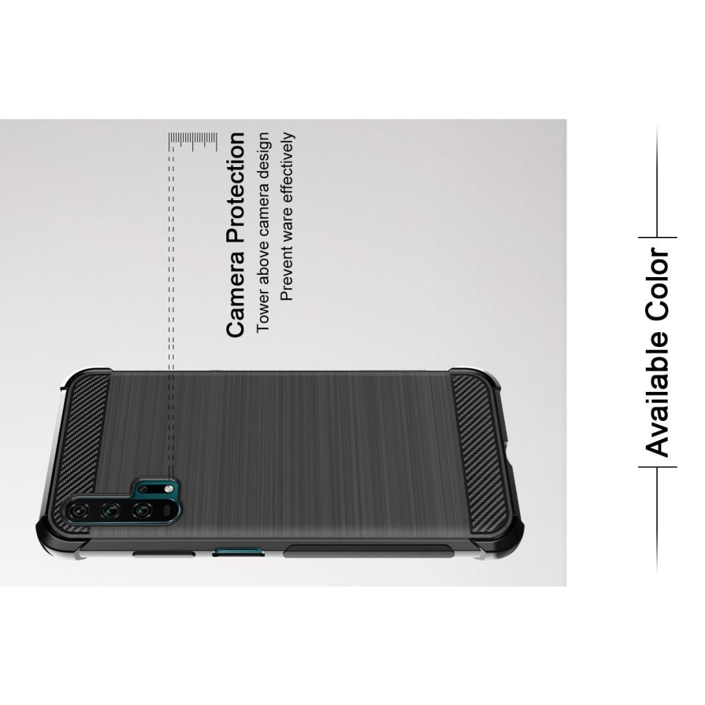 Матовый Силиконовый IMAK Vega Карбоновая Текстура Чехол c Противоударными Углами для Huawei Nova 5T черный