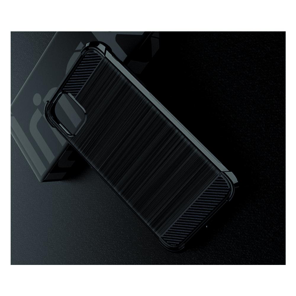 Матовый Силиконовый IMAK Vega Карбоновая Текстура Чехол c Противоударными Углами для iPhone 11 черный