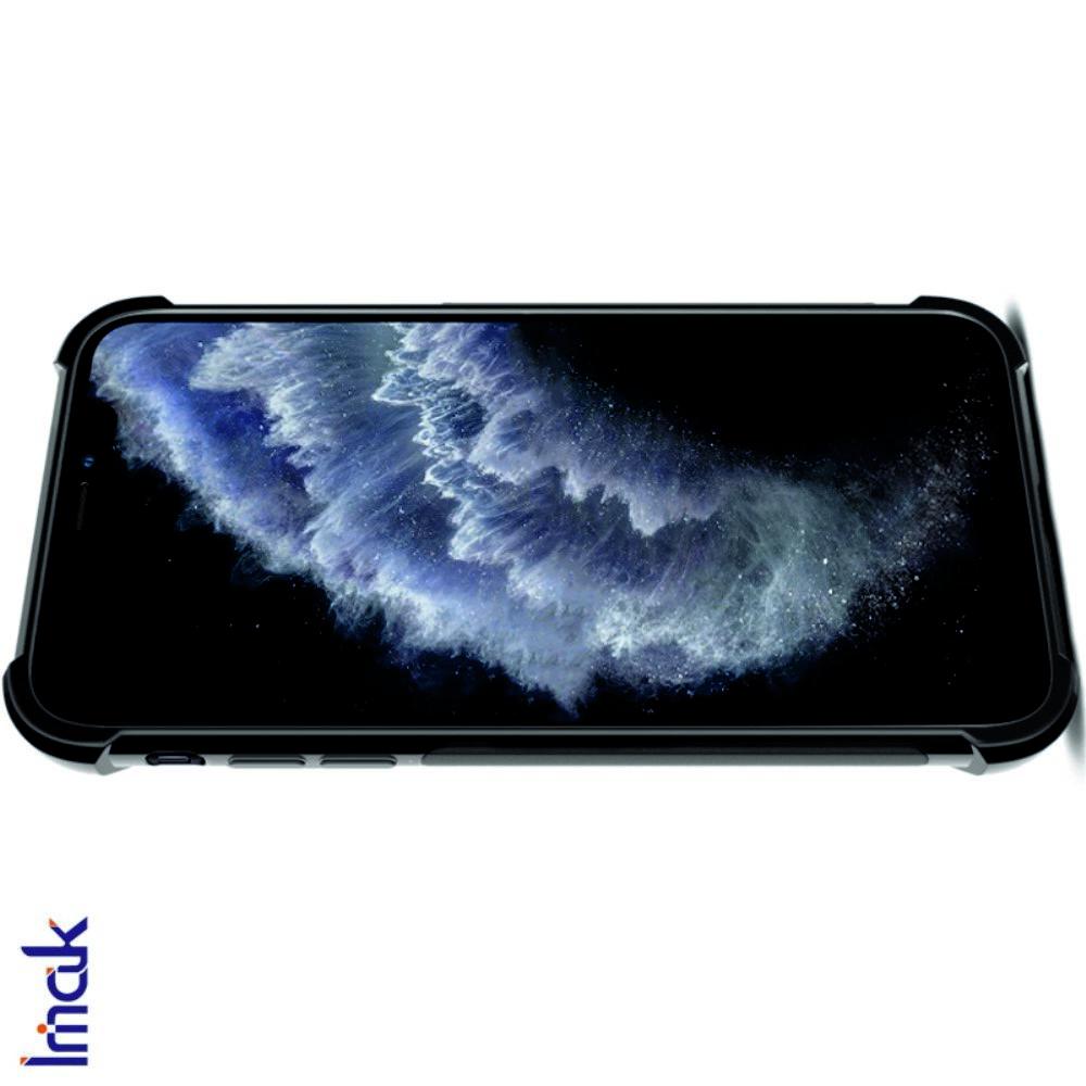 Матовый Силиконовый IMAK Vega Карбоновая Текстура Чехол c Противоударными Углами для iPhone 11 Pro Max черный