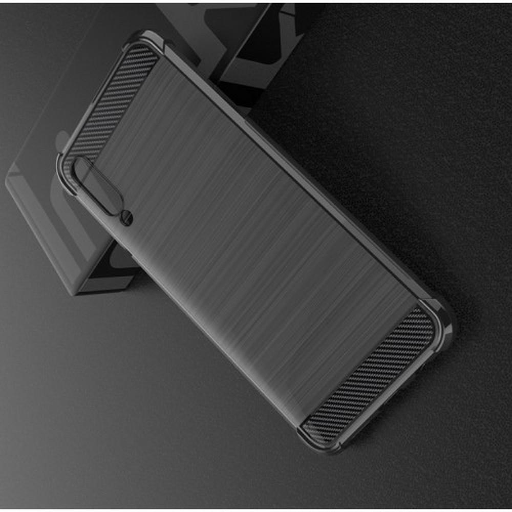 Матовый Силиконовый IMAK Vega Карбоновая Текстура Чехол c Противоударными Углами для Samsung Galaxy A70 черный