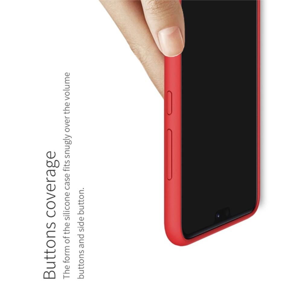 Мягкий матовый силиконовый бампер NILLKIN Flex чехол для Huawei P20 Красный