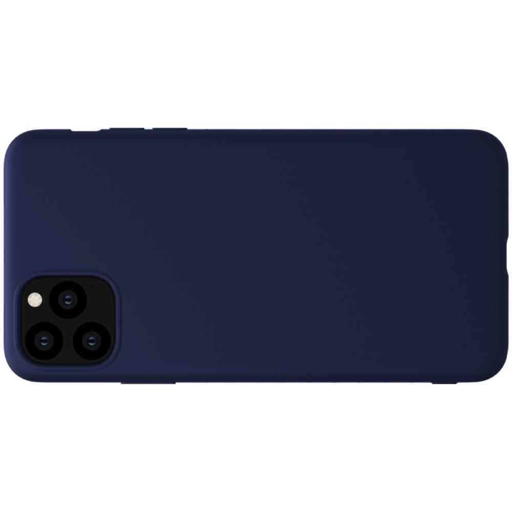Мягкий матовый силиконовый бампер NILLKIN Flex чехол для iPhone 11 Pro Max Синий