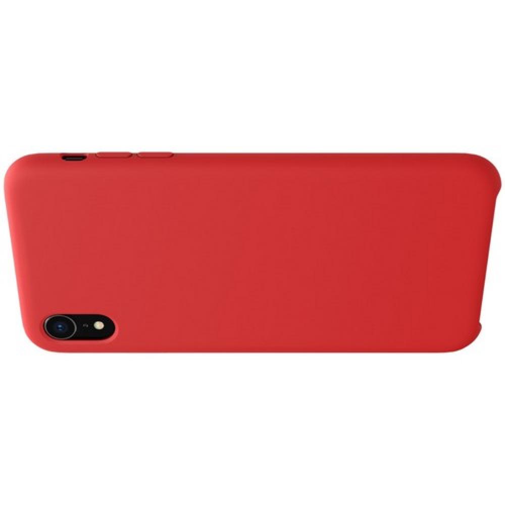 Мягкий матовый силиконовый бампер NILLKIN Flex чехол для iPhone XR Красный