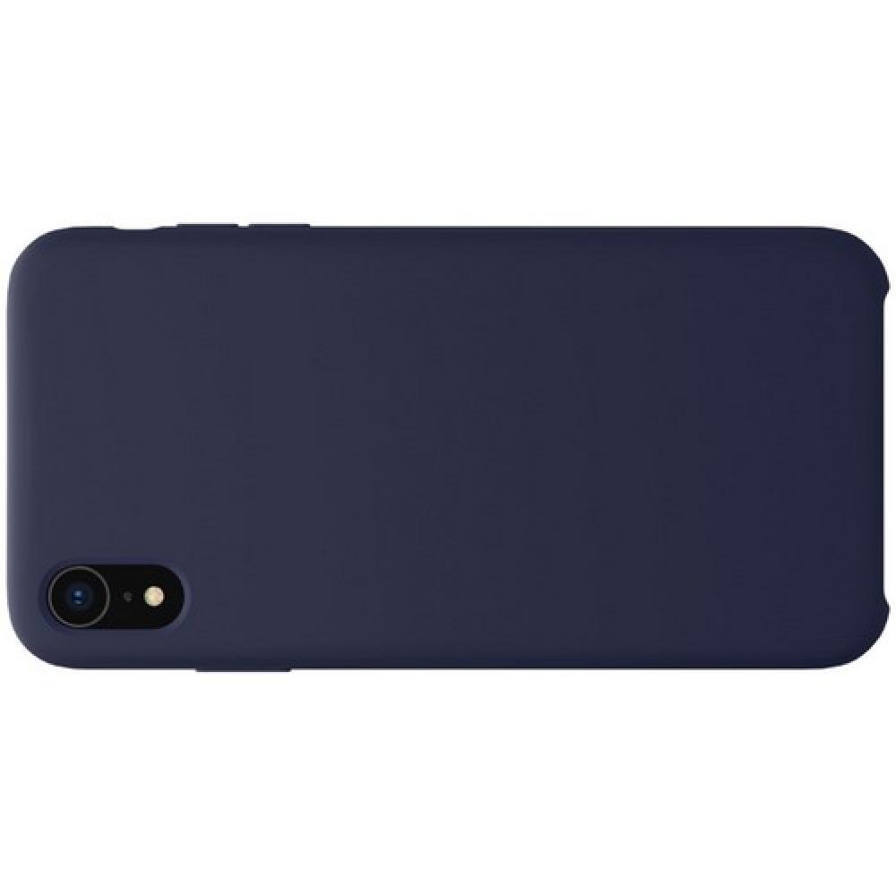 Мягкий матовый силиконовый бампер NILLKIN Flex чехол для iPhone XR Синий