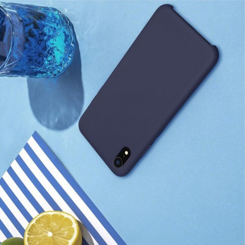 Мягкий матовый силиконовый бампер NILLKIN Flex чехол для iPhone XR Синий
