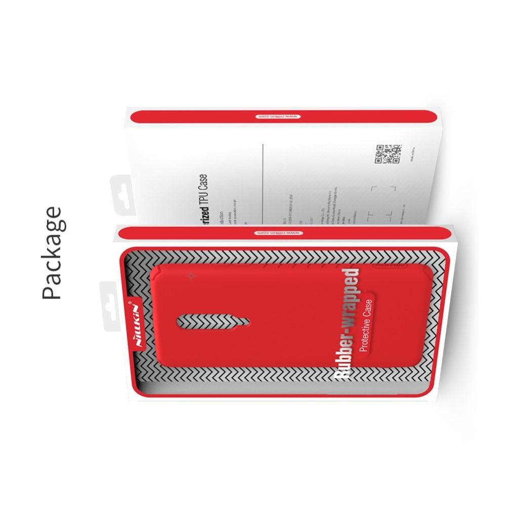 Мягкий матовый силиконовый бампер NILLKIN Flex чехол для OnePlus 7 Pro Красный