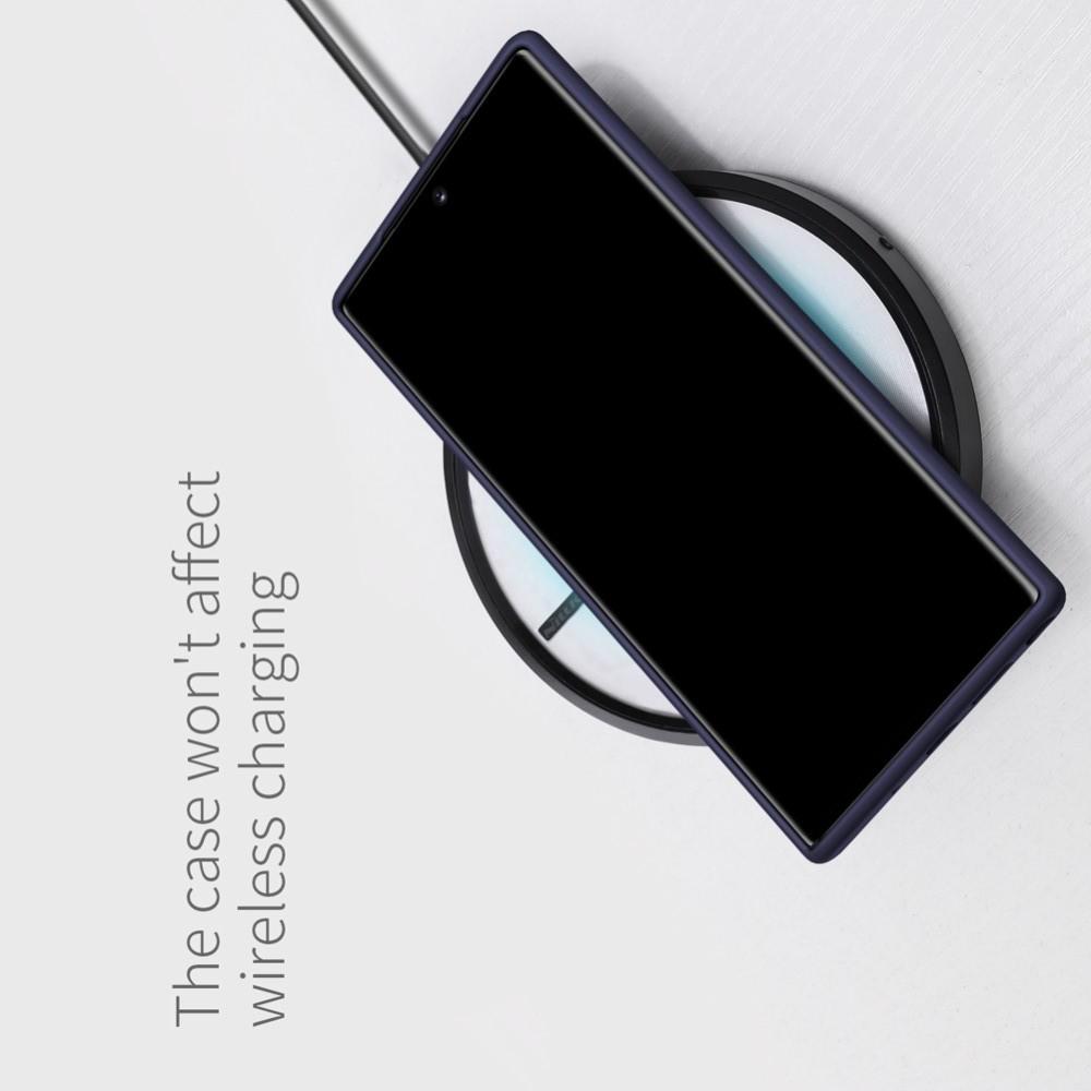Мягкий матовый силиконовый бампер NILLKIN Flex чехол для Samsung Galaxy Note 10 Plus Синий