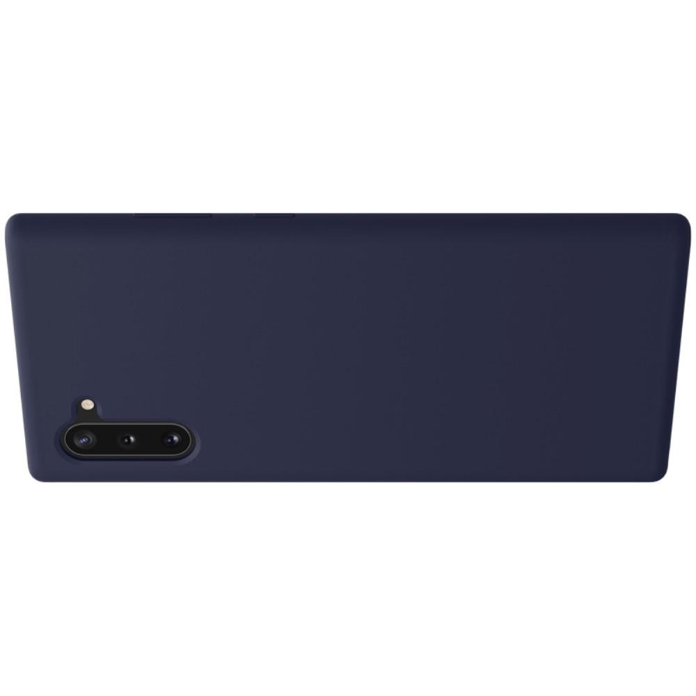 Мягкий матовый силиконовый бампер NILLKIN Flex чехол для Samsung Galaxy Note 10 Синий