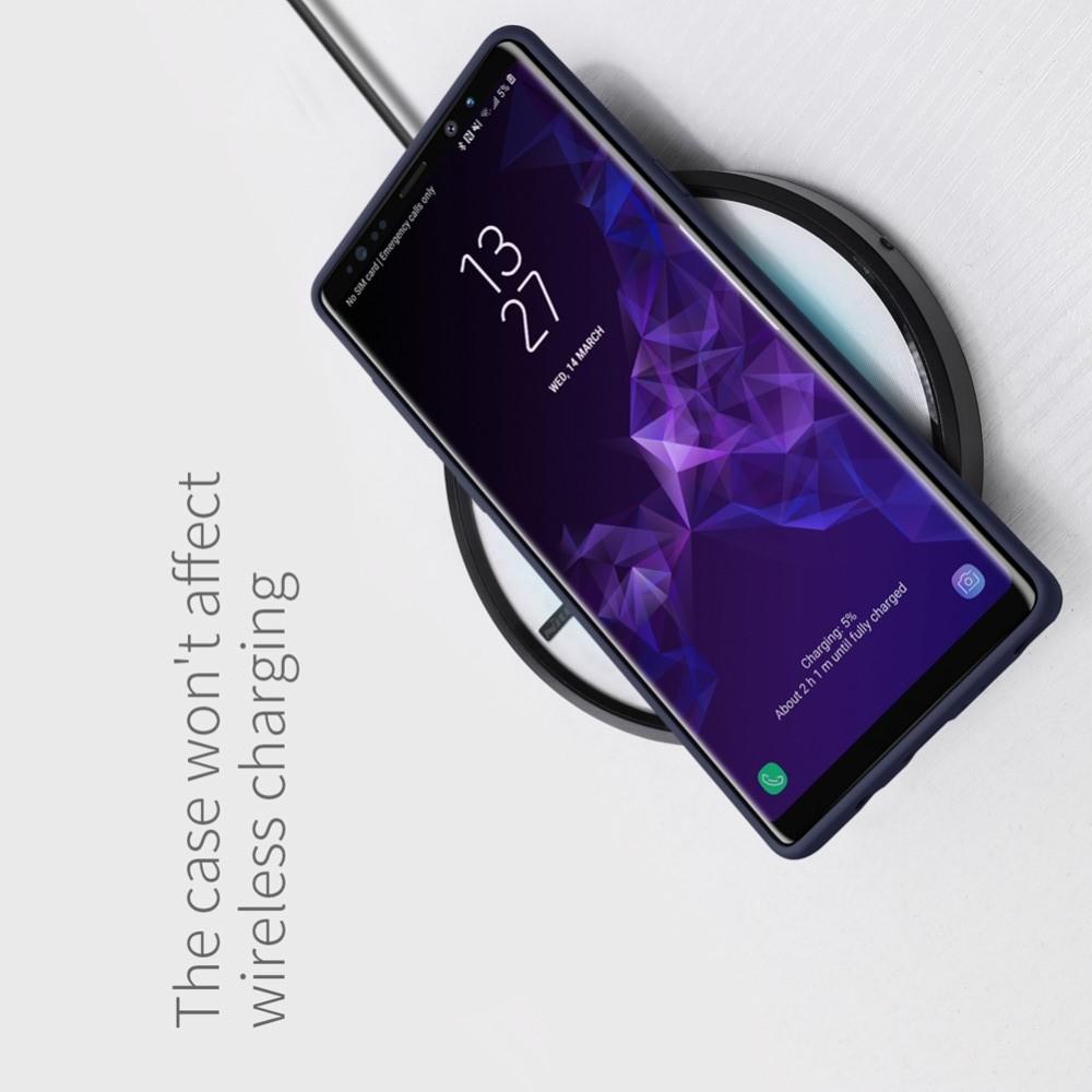 Мягкий матовый силиконовый бампер NILLKIN Flex чехол для Samsung Galaxy Note 9 Синий