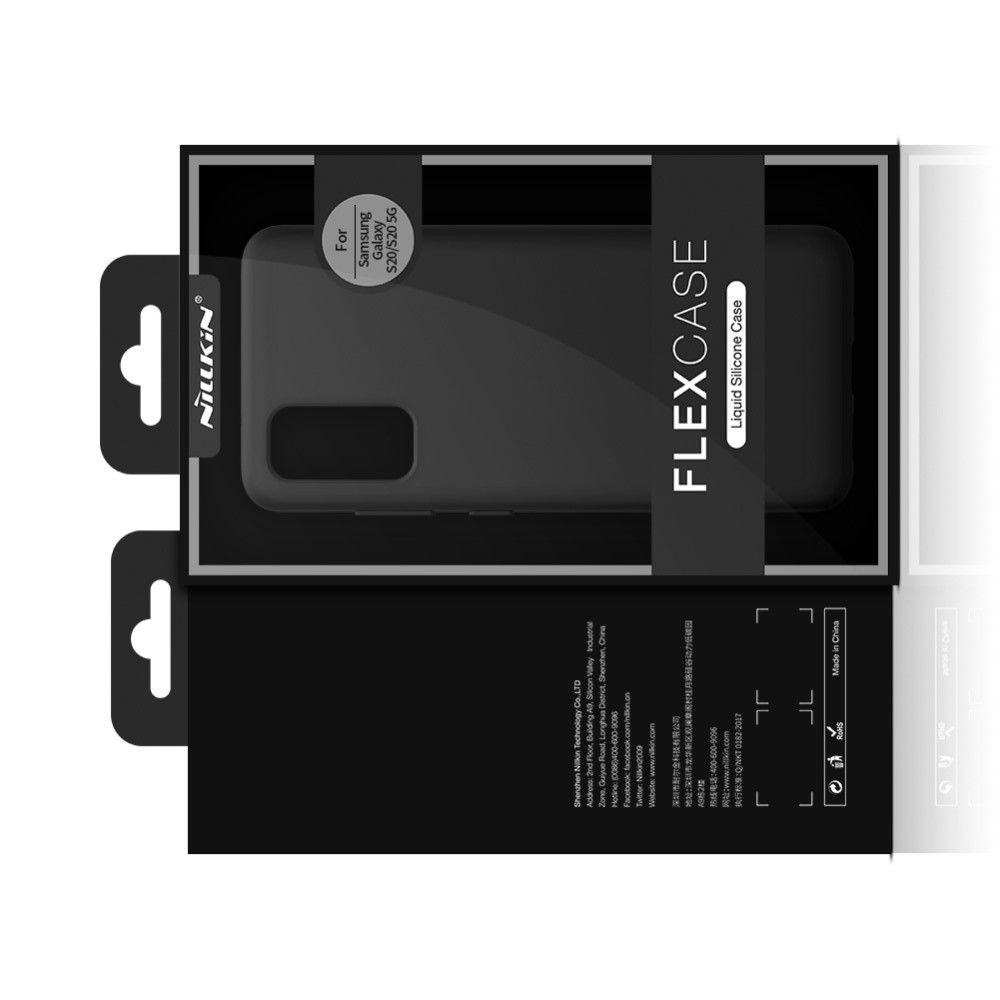 Мягкий матовый силиконовый бампер NILLKIN Flex чехол для Samsung Galaxy S20 Черный