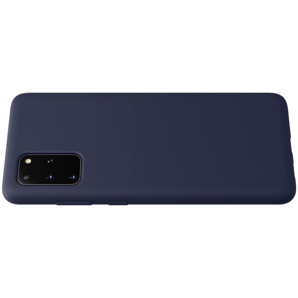 Мягкий матовый силиконовый бампер NILLKIN Flex чехол для Samsung Galaxy S20 Plus Синий